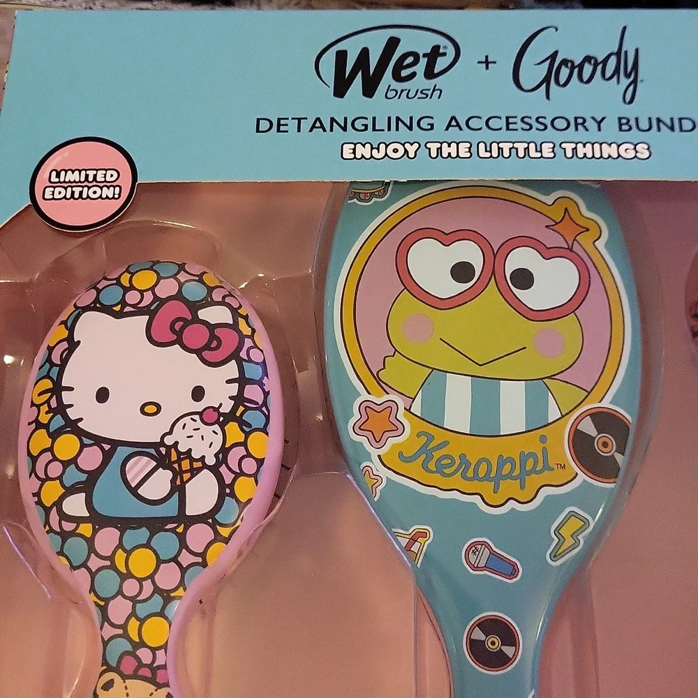 Wet Brush+Goody Detangling Accesories b Hello Kitty Keroppi & Friends